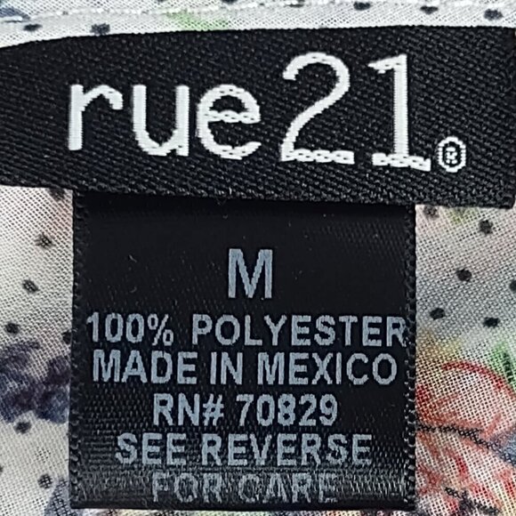 Rue21 Women's White, Blue, Green Floral Print Open Back Mini Dress Size M. - Picture 9 of 10